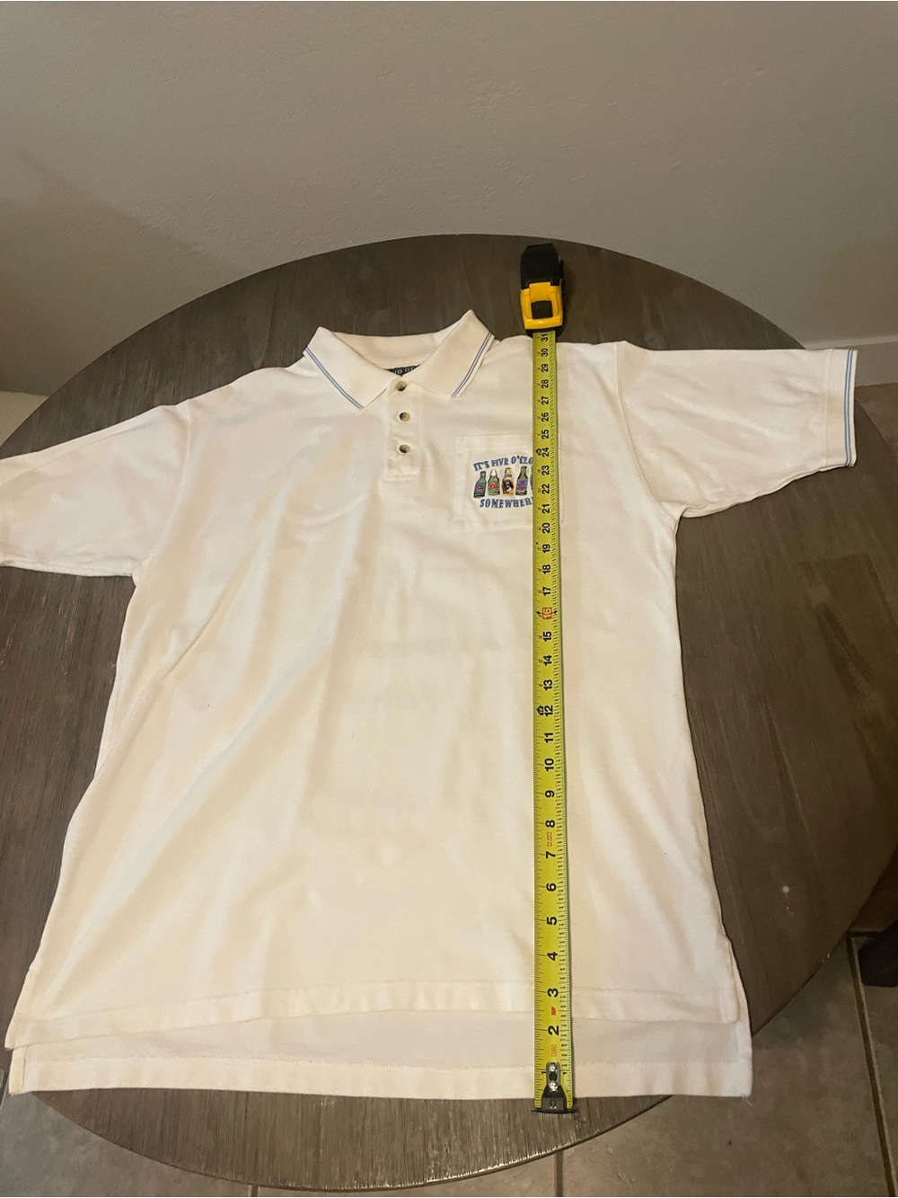 Big Dogs White Polo Shirt with Embroidered Pocket Detail